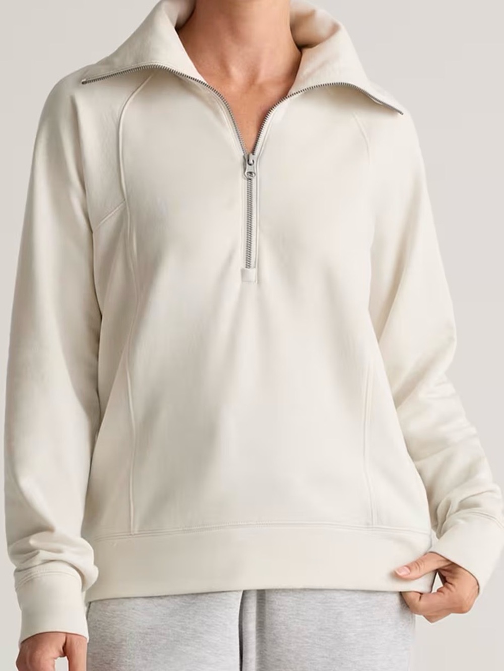 Quince SuperSoft Fleece Half Zip - Off-White